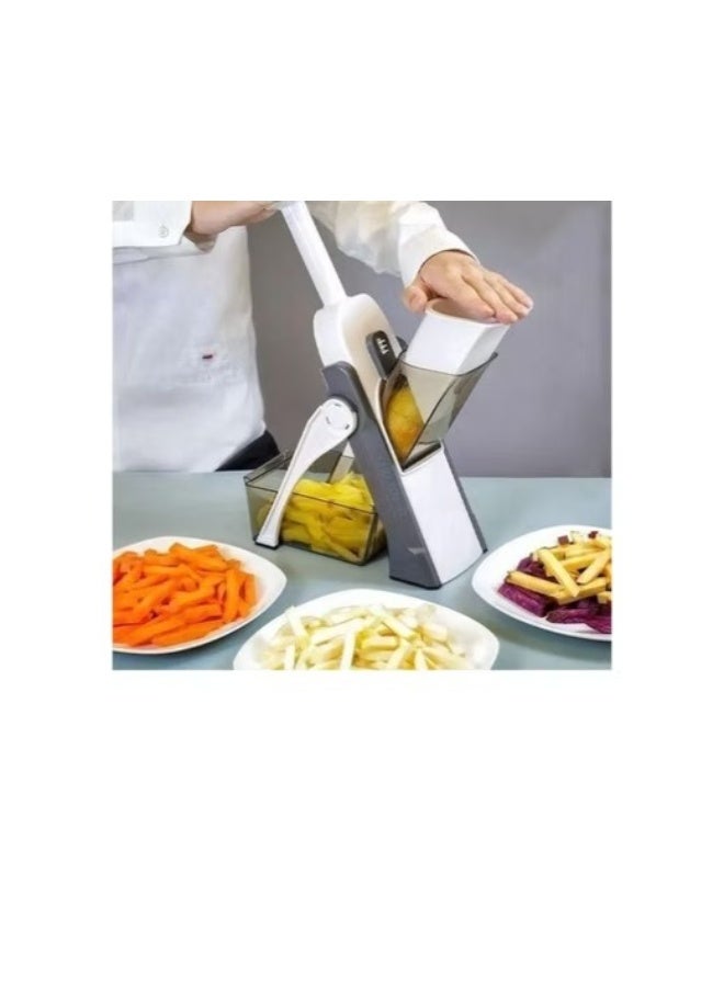 SUKILO قطاعة خضروات ماندولين 5 في 1 آمنة، قاطعة بطاطس، مفرمة، مقطعة جوليان، معدلة السماكة لتحضير الوجبات السريعة في المطبخ - Image 3